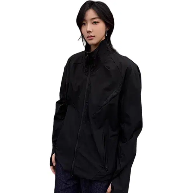 黑马漫画 网眼透气速干衣美式立领户外徒步登山衣防晒服 男女同款