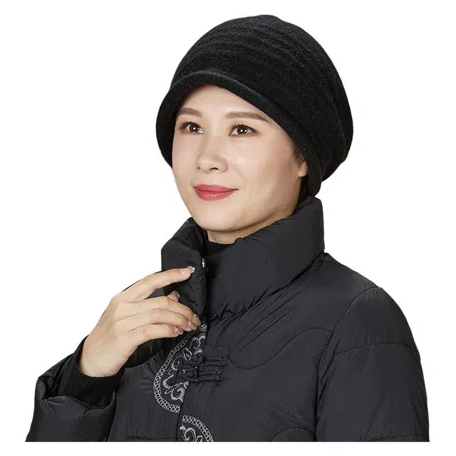 恒源祥 柔软舒适 冬季保暖 羊毛 绒线帽 女款