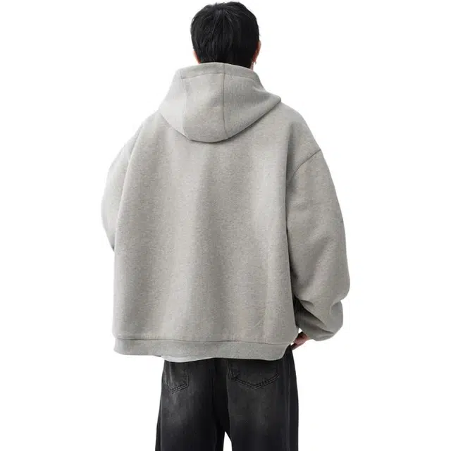 单爵 美式撞色拉链潮牌痞帅连帽衫卫衣 男女同款