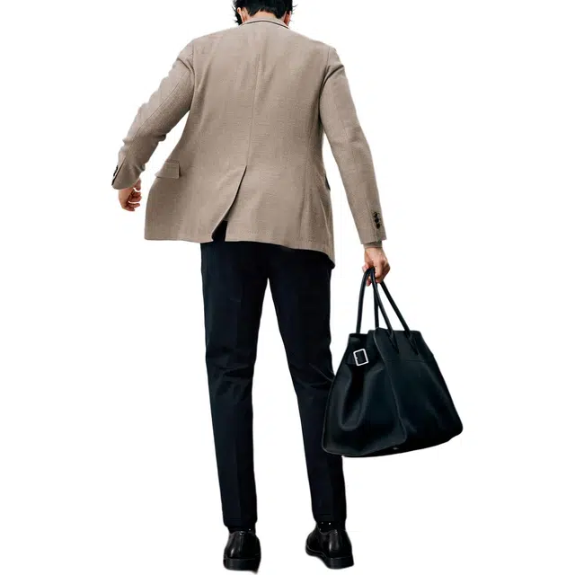 丹宁哲学 高档莱赛尔羊毛斜纹面料纯色长袖平驳领标准西装 男款