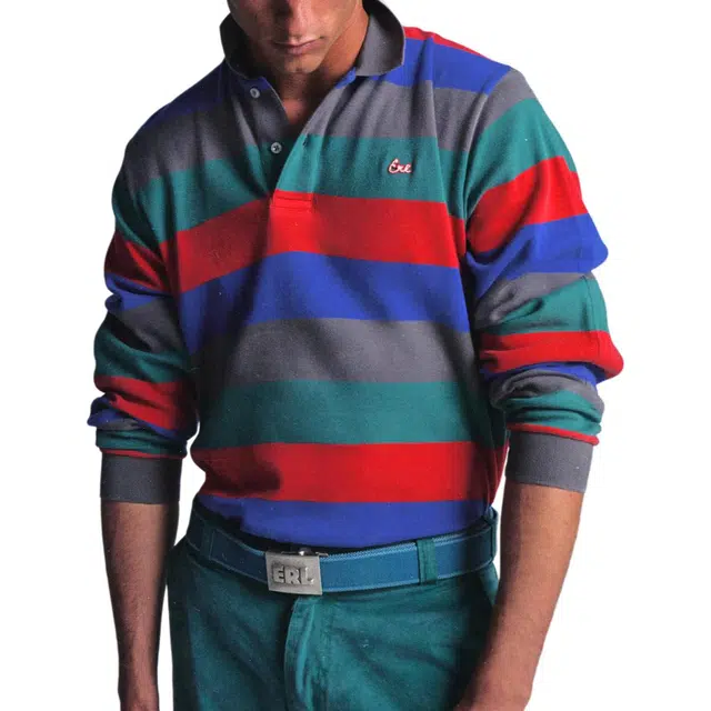 ERL FW25 Striped Long Sleeve Polo Polo