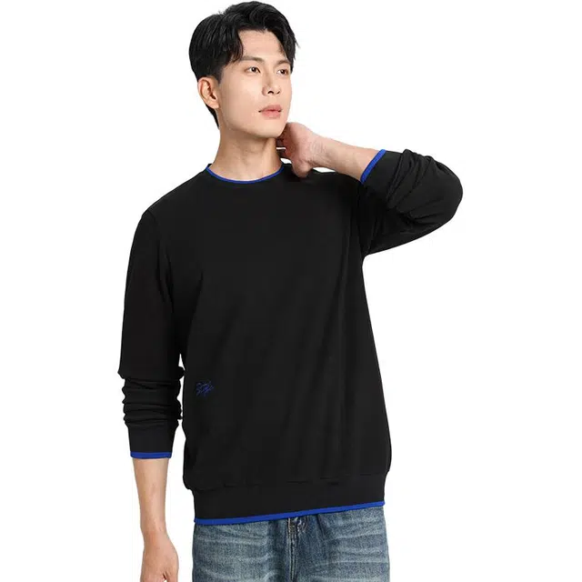 左岸 港式慵懒风时尚潮流个性高级感休闲百搭纯色圆领设计感日常户外通勤活动舒适轻便亲肤柔软长袖潮牌卫衣 男款