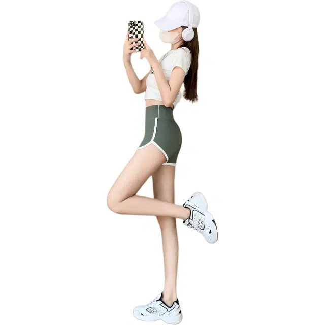 木清清 三分鲨鱼裤薄款收腹提臀防走光打底裤可外穿拼接瑜伽安全裤休闲短裤 女款