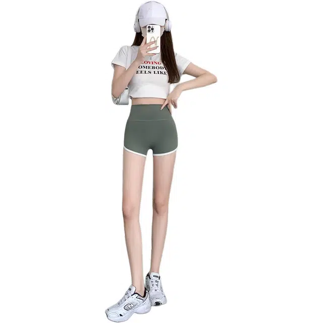 木清清 三分鲨鱼裤薄款收腹提臀防走光打底裤可外穿拼接瑜伽安全裤休闲短裤 女款