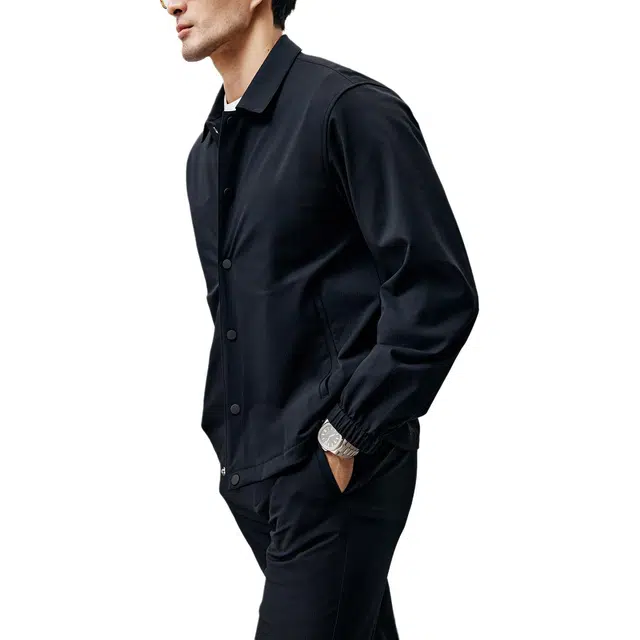 丹宁哲学 高端轻盈简约纯色收口袖标准通勤风夹克 男款