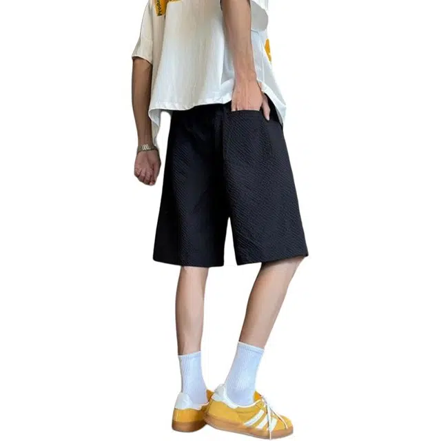 宝米卡 美式速干宽松外穿五分中裤子休闲短裤 男女同款