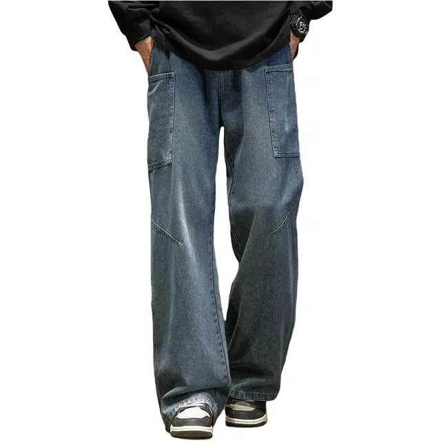 金盾 秋季高街裤子长裤潮牌美式牛仔裤 男款