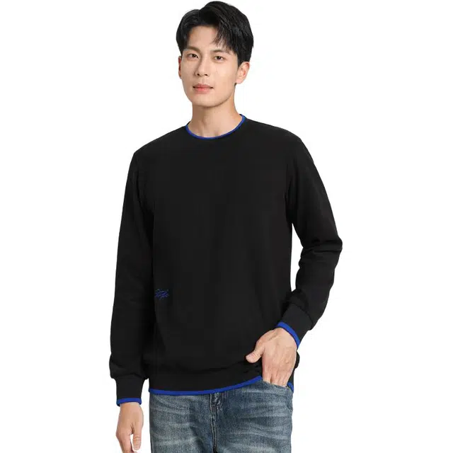 左岸 港式慵懒风时尚潮流个性高级感休闲百搭纯色圆领设计感日常户外通勤活动舒适轻便亲肤柔软长袖潮牌卫衣 男款