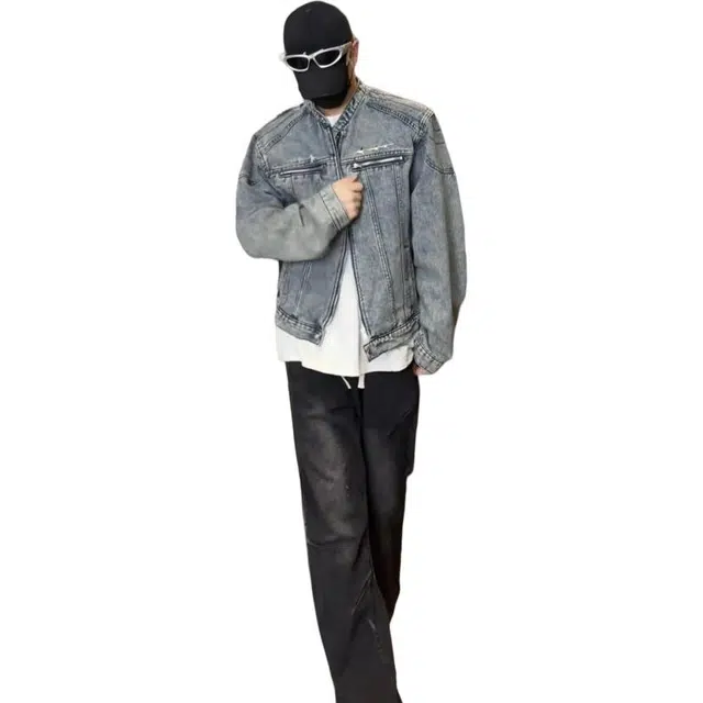单爵 牛仔外套男高级感秋季发型师潮牌男装短款夹克 男女同款