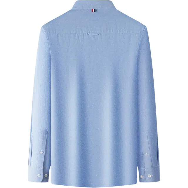 红豆 全棉牛津纺精梳纯棉松软透气商务休闲衬衣四季通勤长袖上衣衬衫 男款