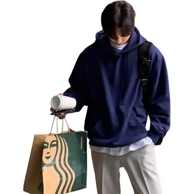 单爵 连帽上衣男秋季硬挺美式外套复古短宽帽衫卫衣 男女同款