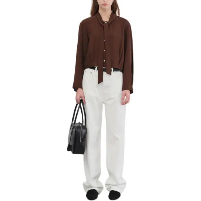 Dunst TIE BLOUSE BROWN