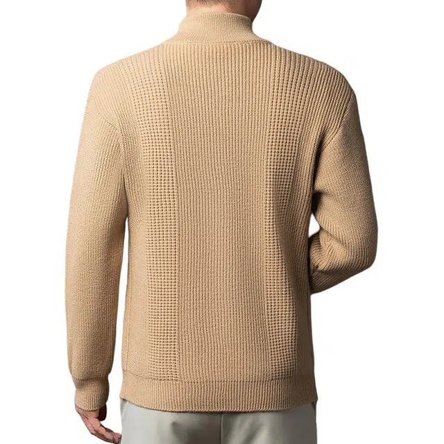 太子龍 开衫拉链立领纯色舒适百搭针织衫 男款