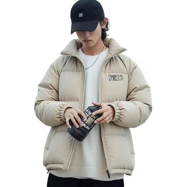 图兰朵 美式复古潮流学院风百搭舒适保暖立领棉衣外套高街时尚休闲简约基础款纯色翻领棉服 男女同款