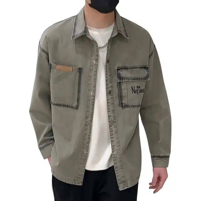 太子龍 潮牌痞帅美式高街复古水洗翻领长袖牛仔外套 男款