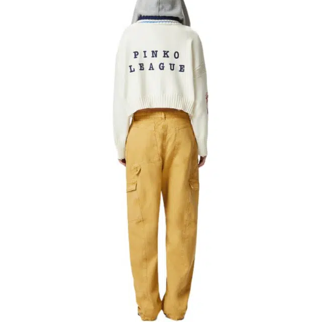 PINKO SS25 Letter Embroidered Hoodie Knit