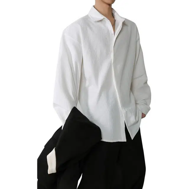 单爵 禁欲系长袖衬衣男夏季斯文败类氛围感穿搭衬衫 男女同款