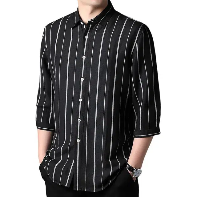 太子龍 条纹商务休闲薄款衬衣时尚上衣长袖衬衫 男款