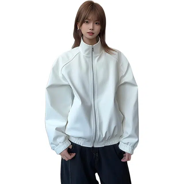 单爵 美式简约外套男款秋季高级感硬挺工装复古夹克 男女同款