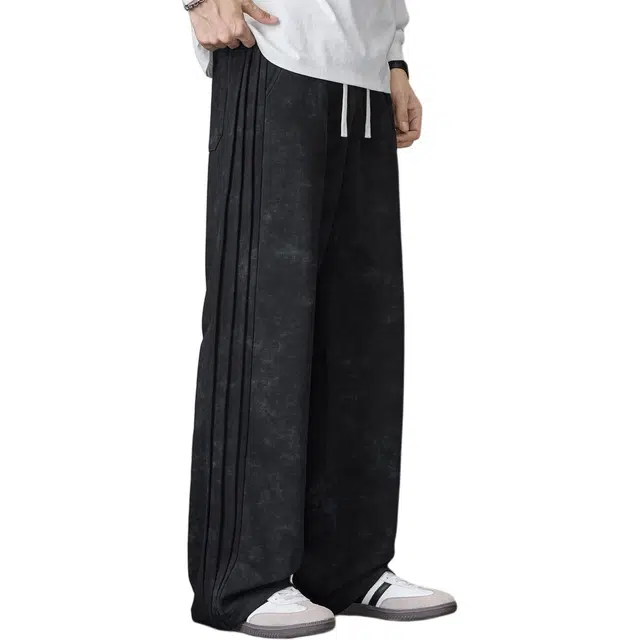 希越 毛圈运动卫裤秋冬款美式高街潮牌直筒宽松垂坠感脏脏休闲裤 男款