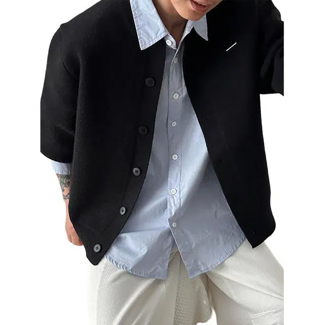 单爵 上衣开衫扣子男士秋冬慵懒高级感外套针织衫 男女同款