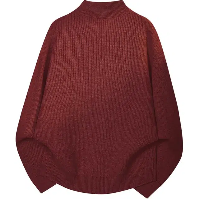 八哥 美式复古高街基础款纯色舒适休闲百搭宽松设计感经典亲肤柔软立领慵懒开衫针织衫 男女同款