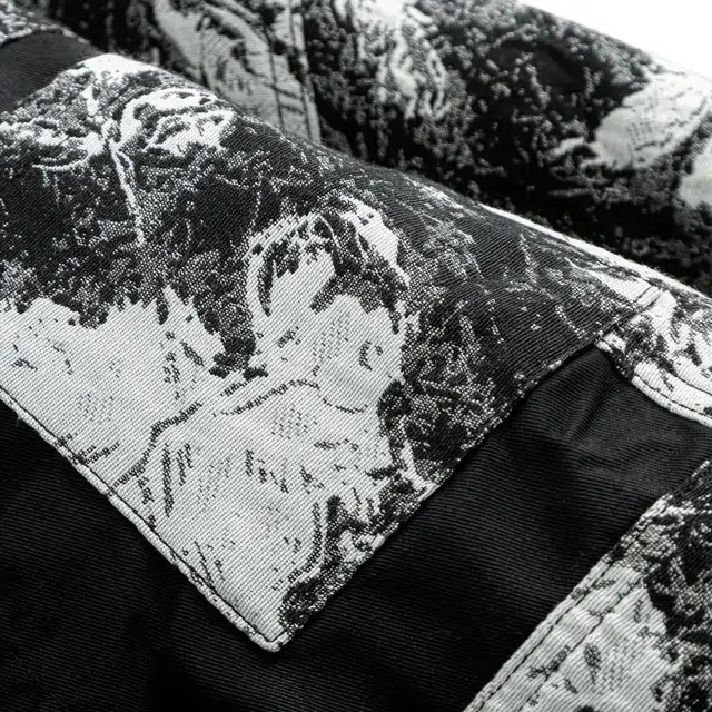 宫奴 日系休闲潮牌时尚复古花色宽松翻领长袖衬衫 男女同款