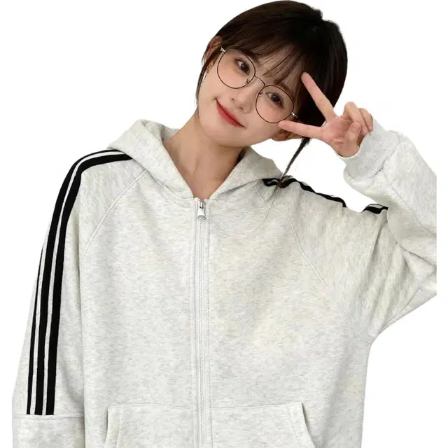 华夏儿女 美式现代学院风简约基础款撞色条纹插肩袖拉链开衫插袋连帽宽松休闲百搭卫衣 男女同款