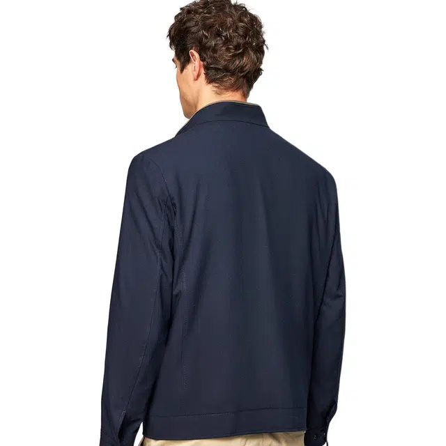 红豆 含绵羊毛高档商务休闲立领时尚简约易打理防风茄克外套夹克 男款