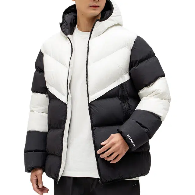 大白鲨 撞色拼接保暖加厚户外休闲棉服 男款