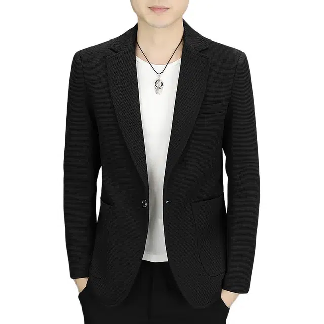 太子龍 修身潮流时尚薄款春装气纯色休闲西服长袖西装 男款