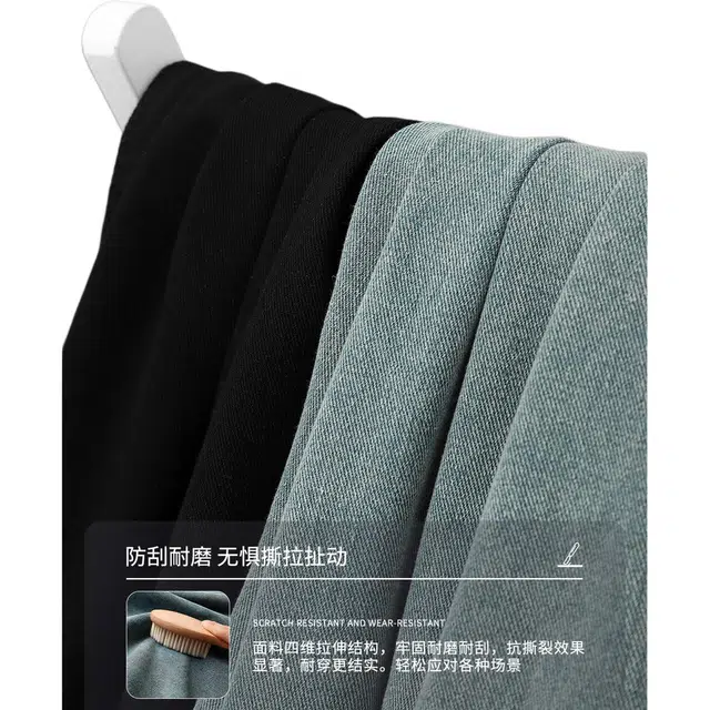 爆炸哥 潮酷街头！水洗蓝弧形分割设计感弯刀牛仔裤港风复古做旧宽松百搭阔腿休闲裤 男女同款