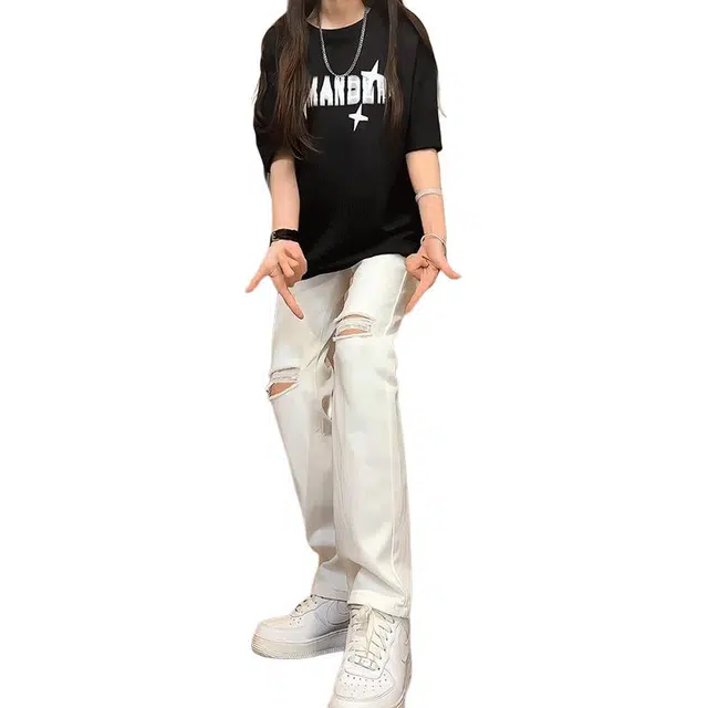 单爵 时尚个性舒适基础款牛仔裤 男女同款