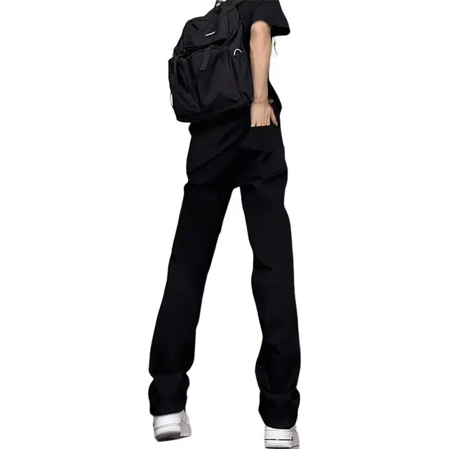 单爵 夏季薄款痞帅潮牌破洞裤子弹力直筒长裤牛仔裤 男女同款