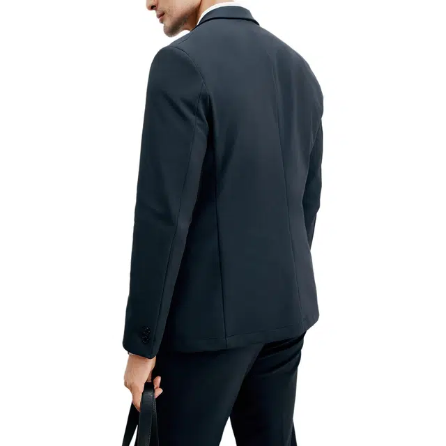 丹宁哲学 舒适抗皱易打理纯色长袖平驳领标准西装 男款