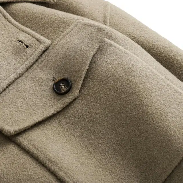 宫奴 日系复古潮牌休闲大口袋西装领羊毛双面呢大衣 男女同款