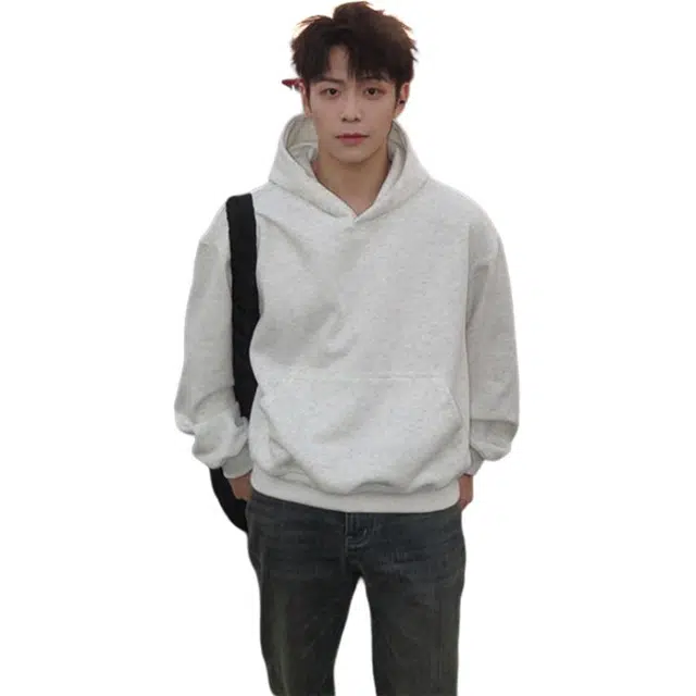 单爵 短款男连帽春秋外套美式硬挺内搭帽衫卫衣 男女同款