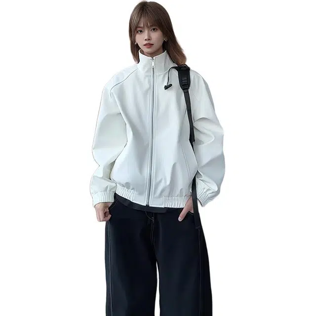 单爵 美式简约外套男款秋季高级感硬挺工装复古夹克 男女同款