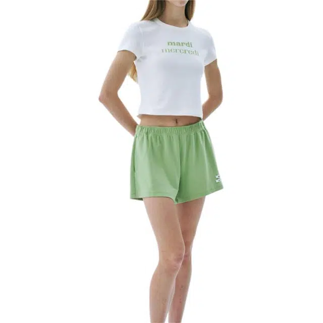 MARDI MERCREDI CROPPED FITTED TSHIRT DOUBLE LOGO SS25T
