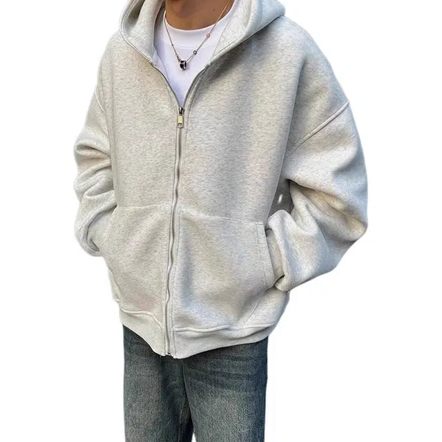 虫小绿 美式高街重磅立体背包连帽开衫拉链外套春秋季个性小众高级设计感学生实用休闲宽松百搭卫衣 男女同款