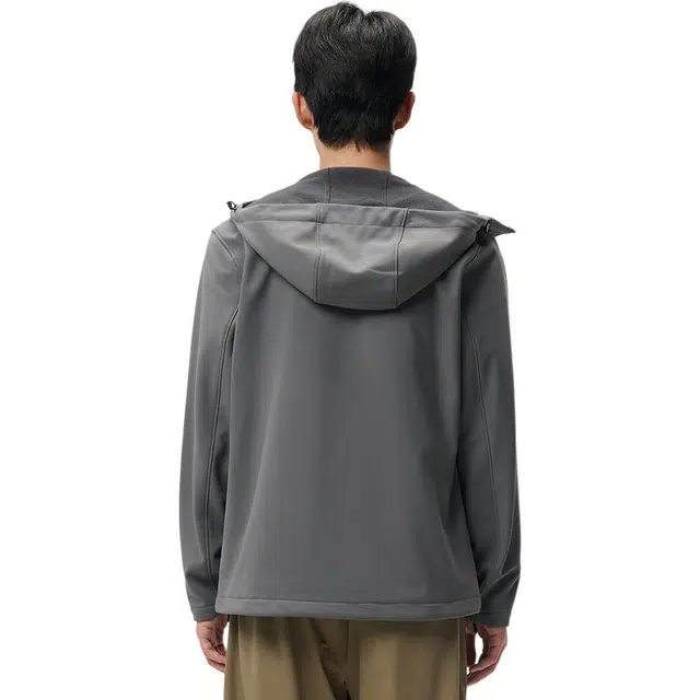 探路者 连帽纯色舒适简约夹克外套 男款 铅灰