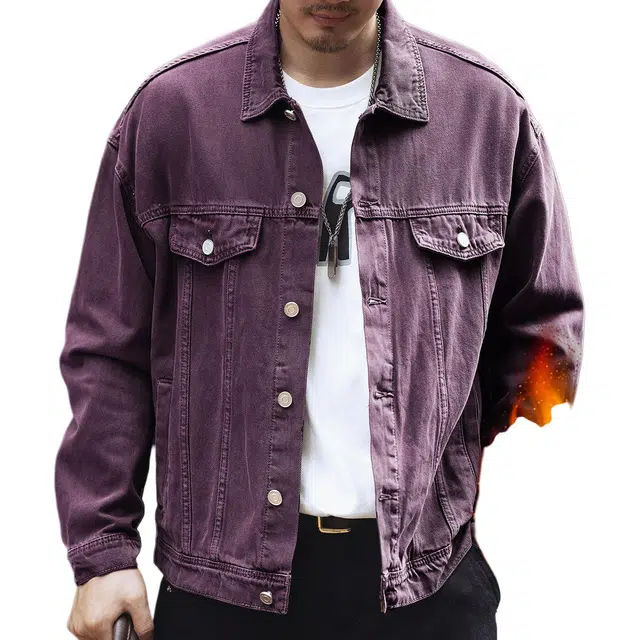 格蓝鹿 高街休闲百搭纯色工作服潮流复古牛仔夹克外套 男女同款