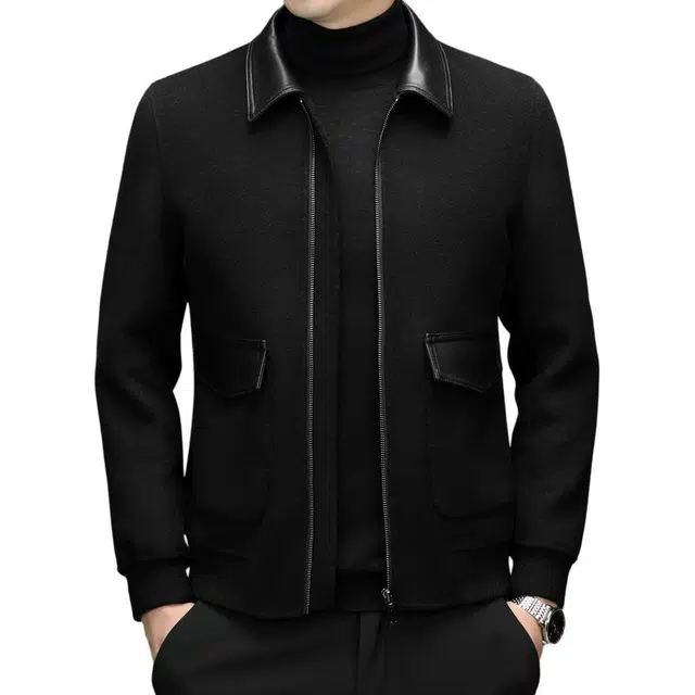 太子龍 品牌呢子羊毛秋冬休闲双面呢茄克毛呢夹克外套 男款