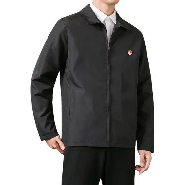 袋鼠 正肩翻领成熟稳重防风行政年轻人公务员商务上衣外套夹克 男女同款