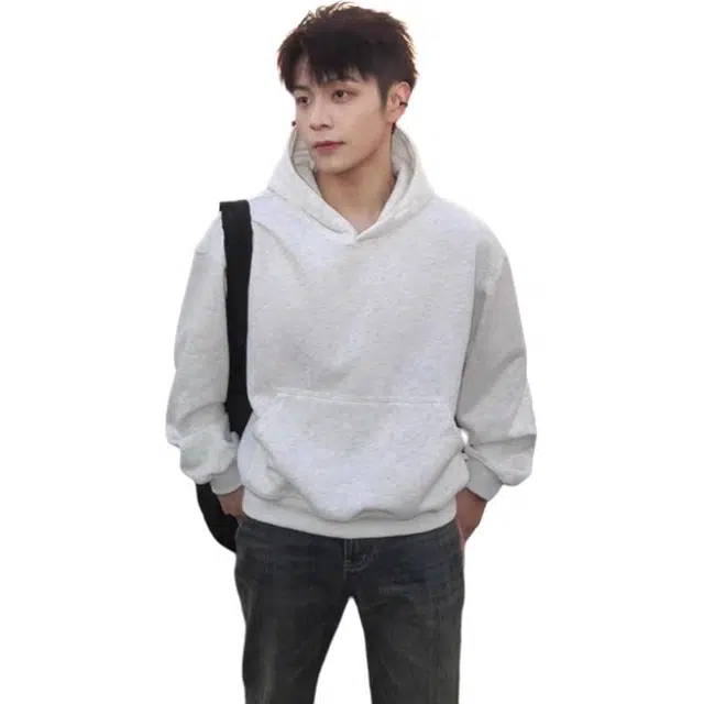 单爵 短款男连帽春秋外套美式硬挺内搭帽衫卫衣 男女同款