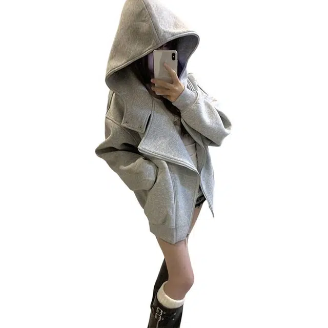 单爵 美式双拉链开衫连帽卫衣男春秋季潮流设计感情侣外套夹克 男女同款