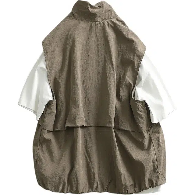 见川 日系复古工装风立领机能马甲 男款