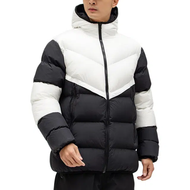 大白鲨 撞色拼接保暖加厚户外休闲棉服 男款