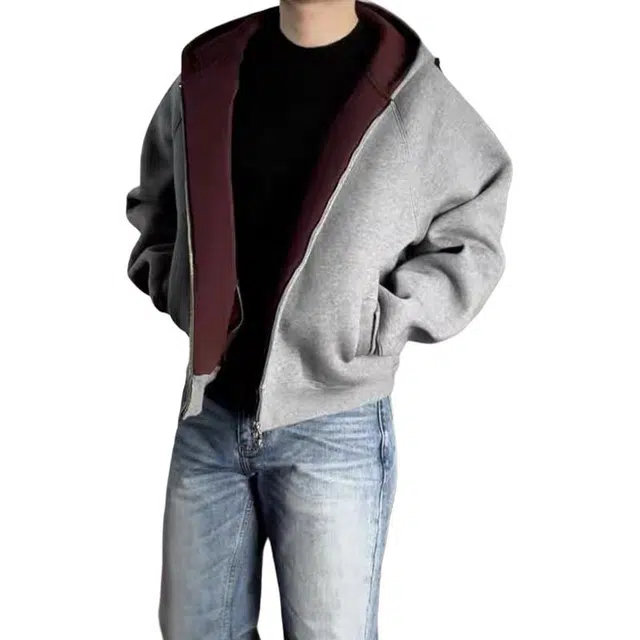 单爵 秋冬美式高街结构双层双面连帽卫衣 男女同款