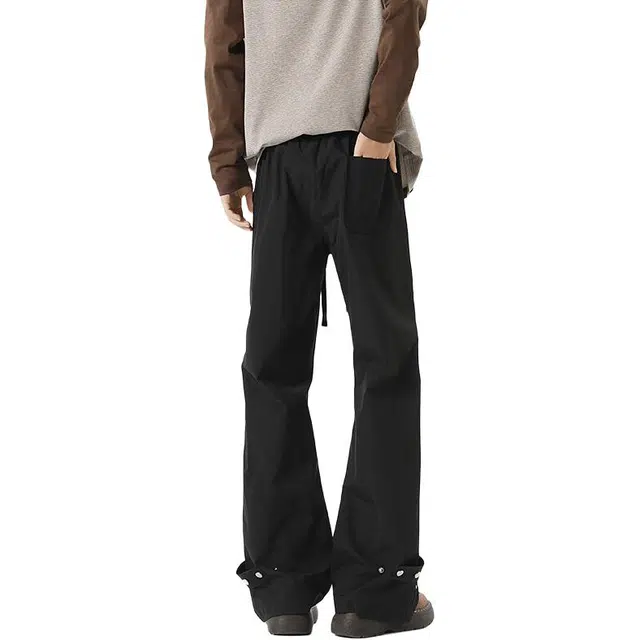 单爵 薄款美式高街百搭潮流微喇工装休闲裤 男女同款